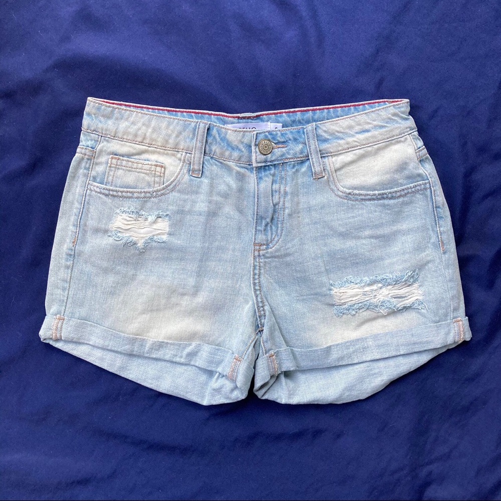 Denim cuffed shorts